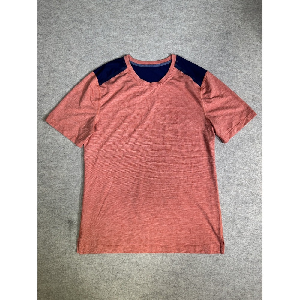 Lululemon Train And Gain T Shirt Mens Peach Shoulder Panel‎ Side Slit Athletic